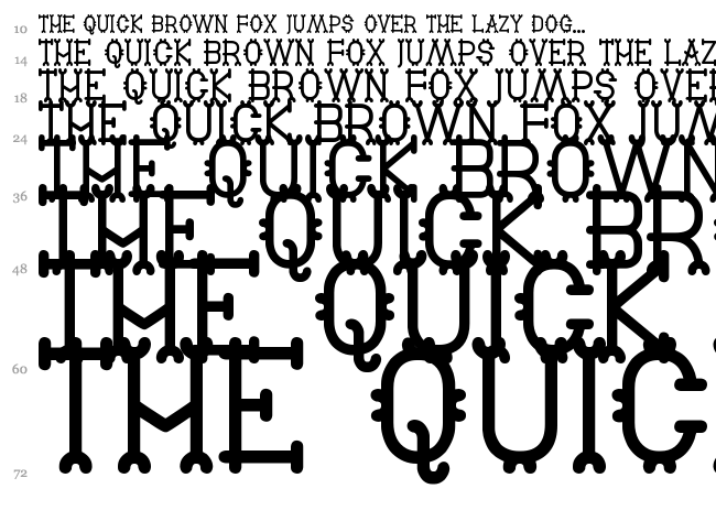 Old Burlesque St font waterfall